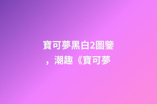 寶可夢黑白2圖鑒，潮趣《寶可夢